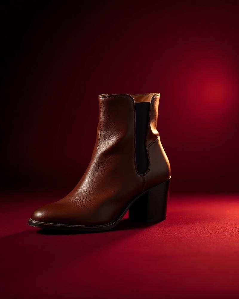 Bota feminina de couro para inverno