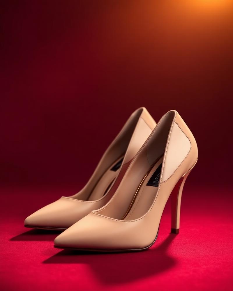 Scarpins femininos nude de salto alto